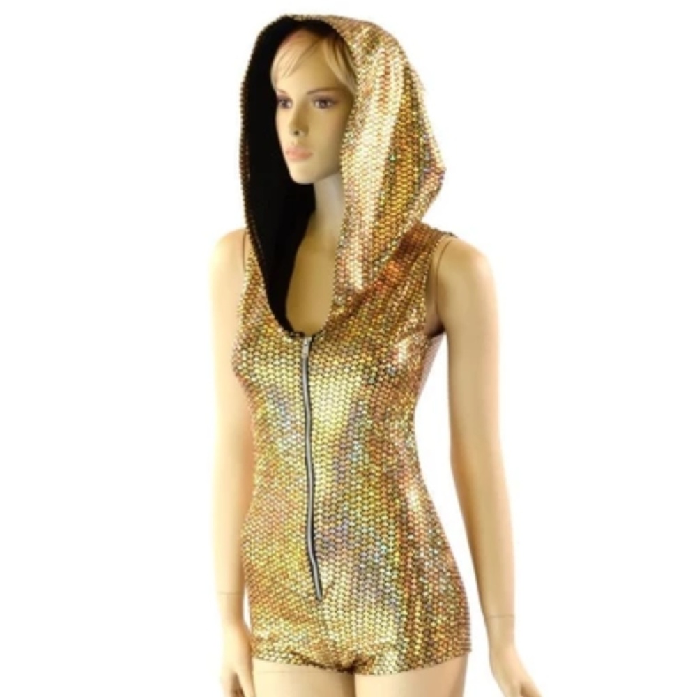 Gold Scale Zippered Romper